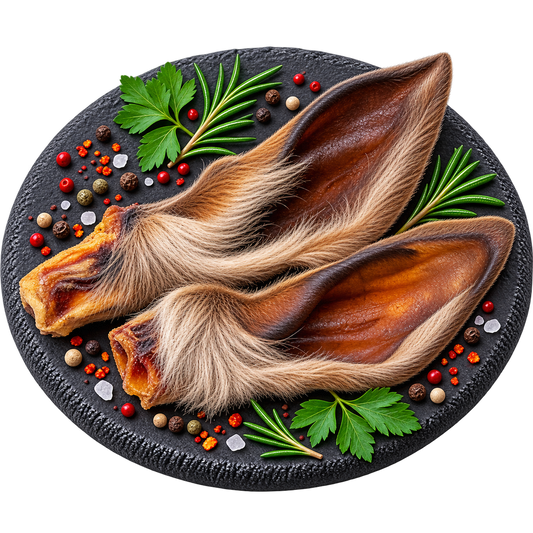 Premium 100% große Pferdeohren mit Fell - 100% Natur & Hypoallergen Alphadog Nutrition