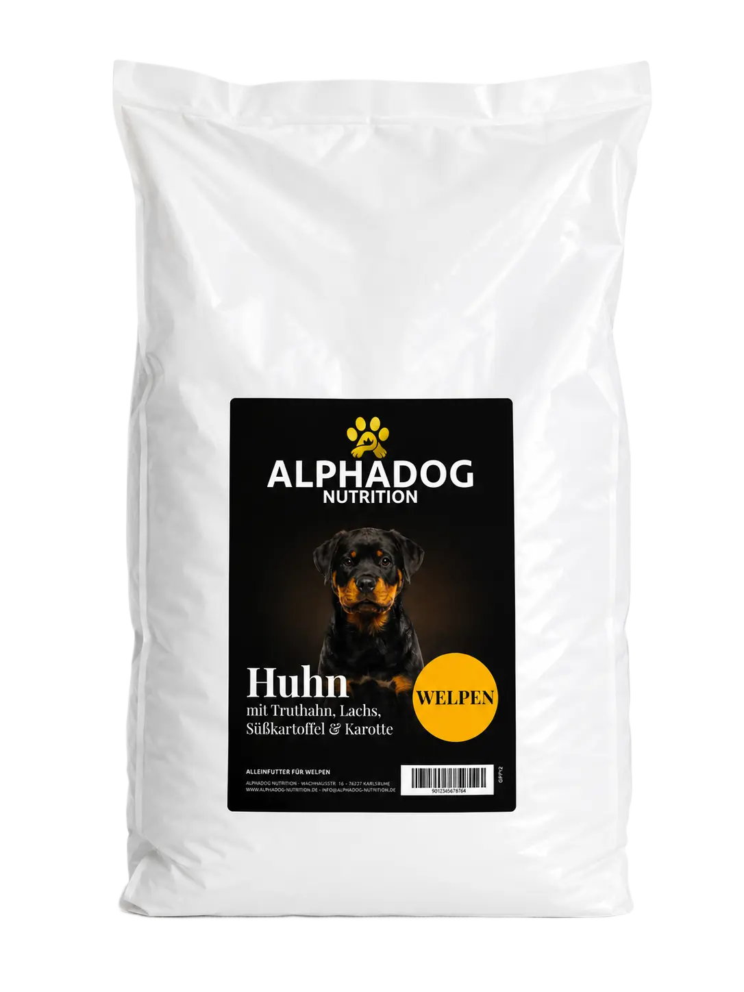 Getreidefreies Premium 60% mit frischem Huhn, Truthahn, Lachs, Süßkartoffel & Karotte - Für Gelenkschutz, DHA