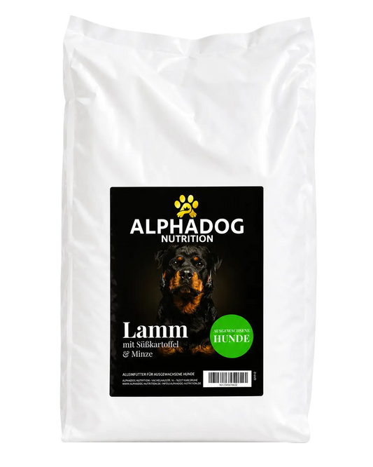 Getreidefreies Premium 50% Lamm frisch zubereitet, Süßkartoffel, Minze & Erbsen - Allergie, Immunsystem