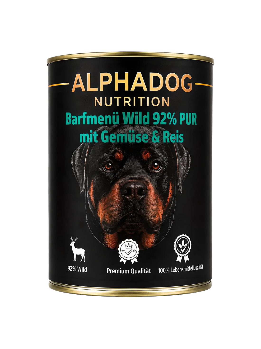 Getreidefreies Nassfutter 92% Wild mit Gemüse & Reis - Lebensmittelqualität, Sensitiv
