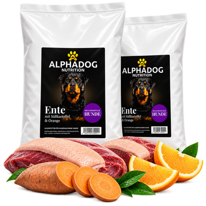 Probierpaket für Feinschmecker 8x 100g - Mit Lamm, Rind, Ente, Wild & Lachs, Versandkostenfrei – von Alphadog Nutrition