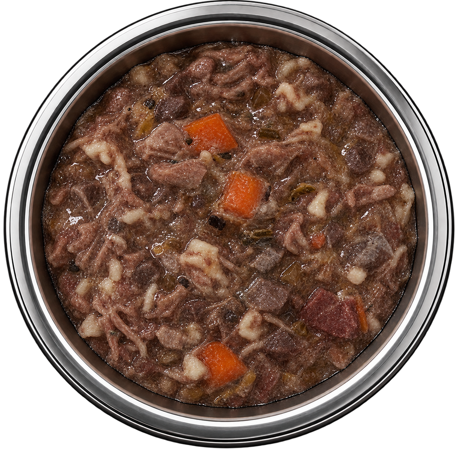 80% Pferd PUR Nassfutter mit Karotten & Nudeln, BARF Menü Ergänzungsfuttermittel - Monoprotein, Sensetiv