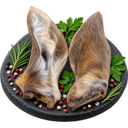 Premium 100% Hirsch Ohren mit Fell - Intensiver Wildgeschmack für Allergiker Alphadog Nutrition