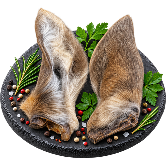 Premium 100% Hirsch Ohren mit Fell - Intensiver Wildgeschmack für Allergiker Alphadog Nutrition