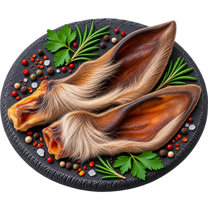 Premium 100% große Pferdeohren mit Fell - 100% Natur & Hypoallergen Alphadog Nutrition