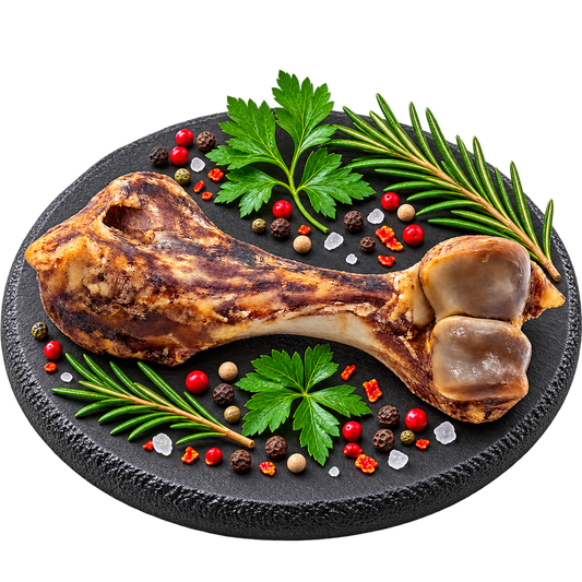 Naturbelassener XL Schinkenknochen mit viel Fleisch & Knorpel - Zahnpflegesnack Alphadog Nutrition