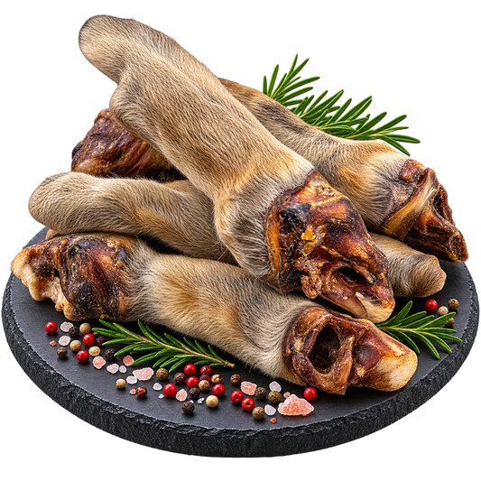 Rehohren mit Fell 100% naturrein für sensible Hunde - Hypoallergener Kausnack für Allergiker Alphadog Nutrition