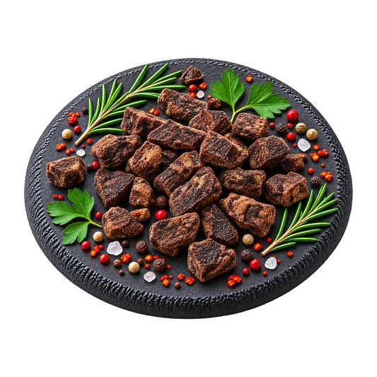 Trainingssnack Rinderlungenwürfel 2x2cm - Fettet nicht & krümelfrei in der Tasche Alphadog Nutrition