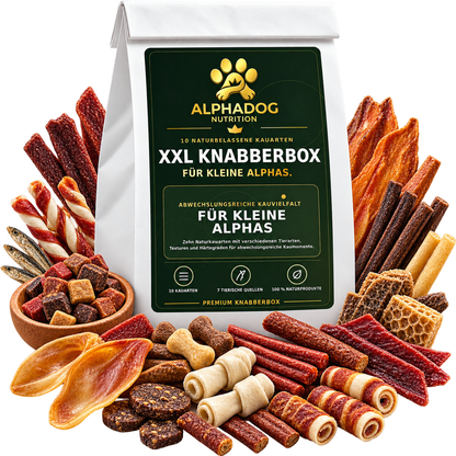 Kleine Alphas XXL Kausnack Bundle – 10 teilige Knabberbox - Versandkostenfrei Alphadog Nutrition