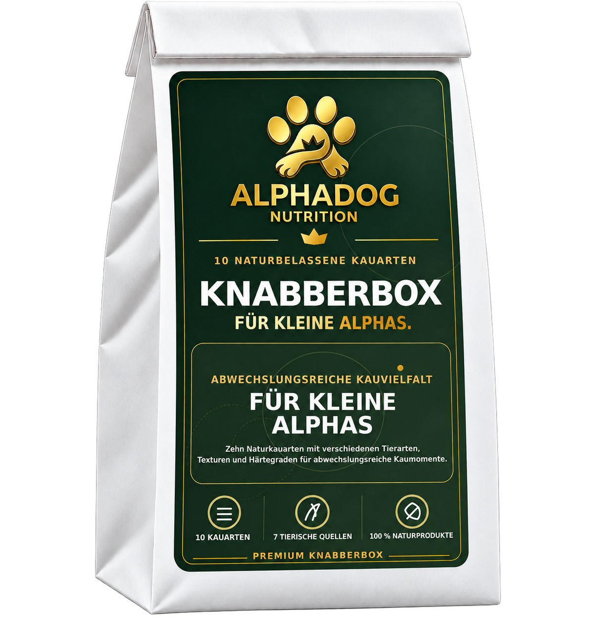 Kleine Alphas XXL Kausnack Bundle – 10 teilige Knabberbox - Versandkostenfrei – bluefish – von Alphadog Nutrition