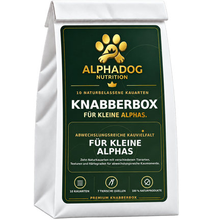 Kleine Alphas XXL Kausnack Bundle – 10 teilige Knabberbox - Versandkostenfrei – bluefish – von Alphadog Nutrition