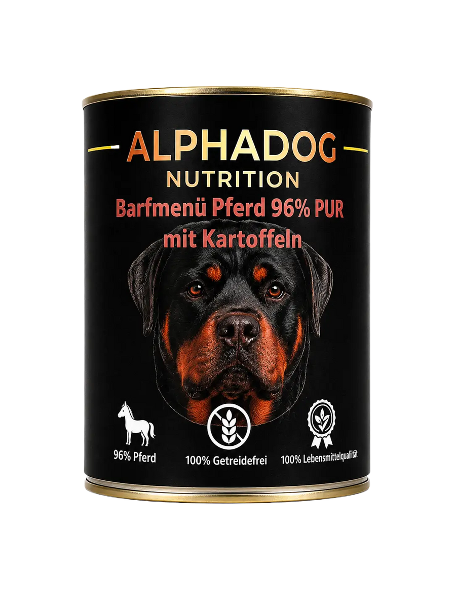 Alphadog Nutrition Welpen Nassfutter Pferd mit Kartoffeln