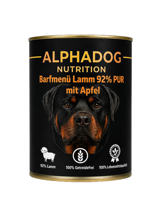 Premium Sensitiv 91% Lamm mit Apfel - Allergie Schutz Alphadog Nutrition