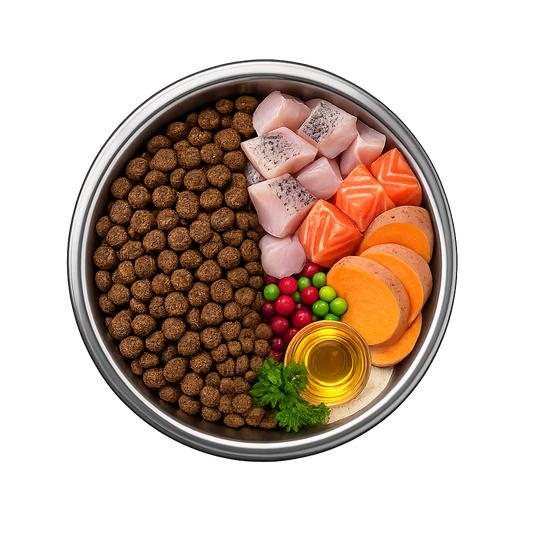 Getreidefreies Premium 60% mit frischem Huhn, Truthahn, Lachs, Süßkartoffel & Karotte - Für Gelenkschutz, DHA Alphadog Nutrition