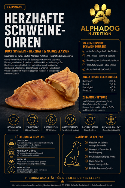 Premium 100% Schweineohrmuschel - Plaque & Zahnstein,