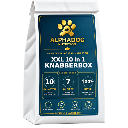 XXL Kausnack Bundle – 10 teilige Knabberbox für Feinschmecker - Versandkostenfrei – bluefish – von Alphadog Nutrition