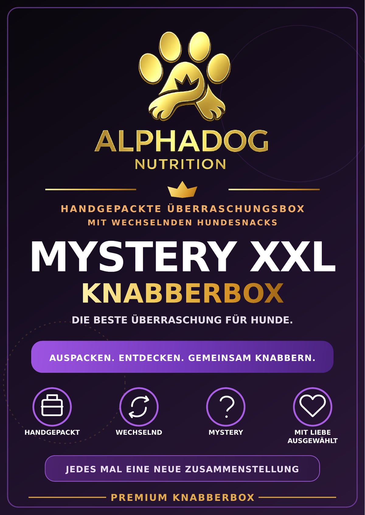 XXL Mystery Knabberbox: Die beste Überraschung für Hunde - Versandkostenfrei – bluefish – von Alphadog Nutrition