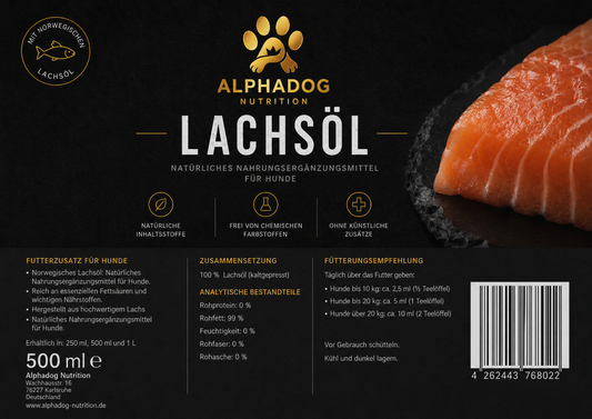 100% Natur PUR Lachsöl Ergänzungsmittel - Norwegischen Lachsöl Alphadog Nutrition