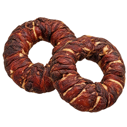 Bagel Rind und Ente 20 Stück - Naturbelassener Kausnack gegen Plaque – bluefish – von Alphadog Nutrition