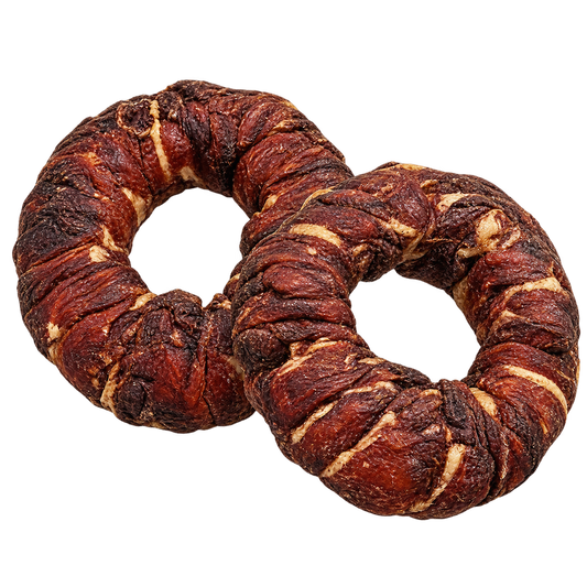 Bagel Rind und Ente 20 Stück - Naturbelassener Kausnack gegen Plaque – bluefish – von Alphadog Nutrition