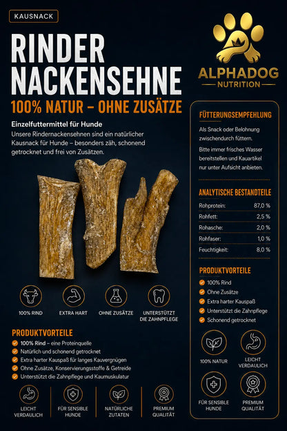 Premium 100% Rindernackensehne - Zahnstein, Plaque Alphadog Nutrition