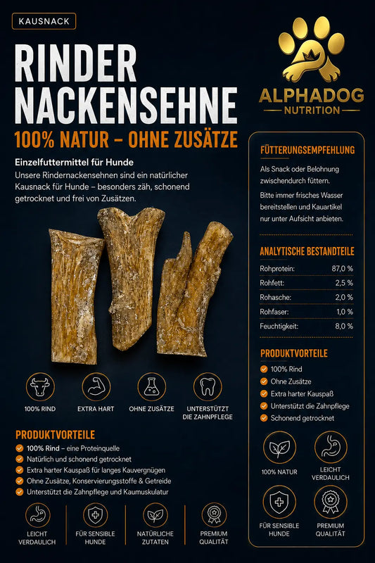 Premium 100% Rindernackensehne - Zahnstein, Plaque Alphadog Nutrition