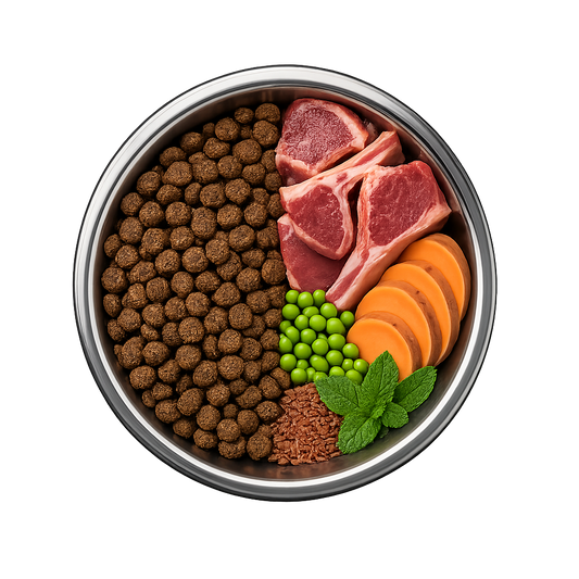 Getreidefreies Premium 50% Lamm frisch zubereitet, Süßkartoffel, Minze & Erbsen - Allergie, Immunsystem Alphadog Nutrition