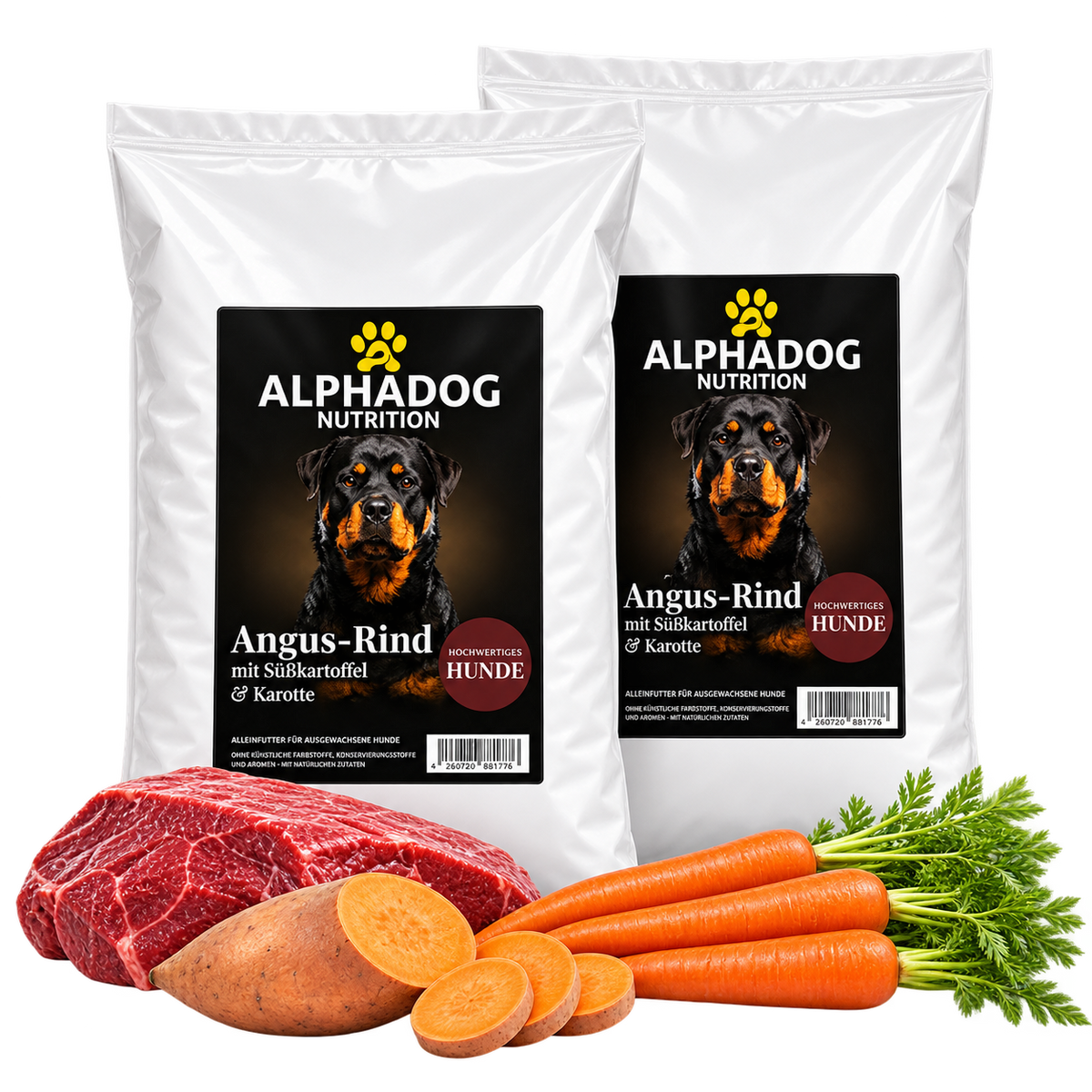 Probierpaket für Feinschmecker 8x 100g - Mit Lamm, Rind, Ente, Wild & Lachs, Versandkostenfrei – von Alphadog Nutrition