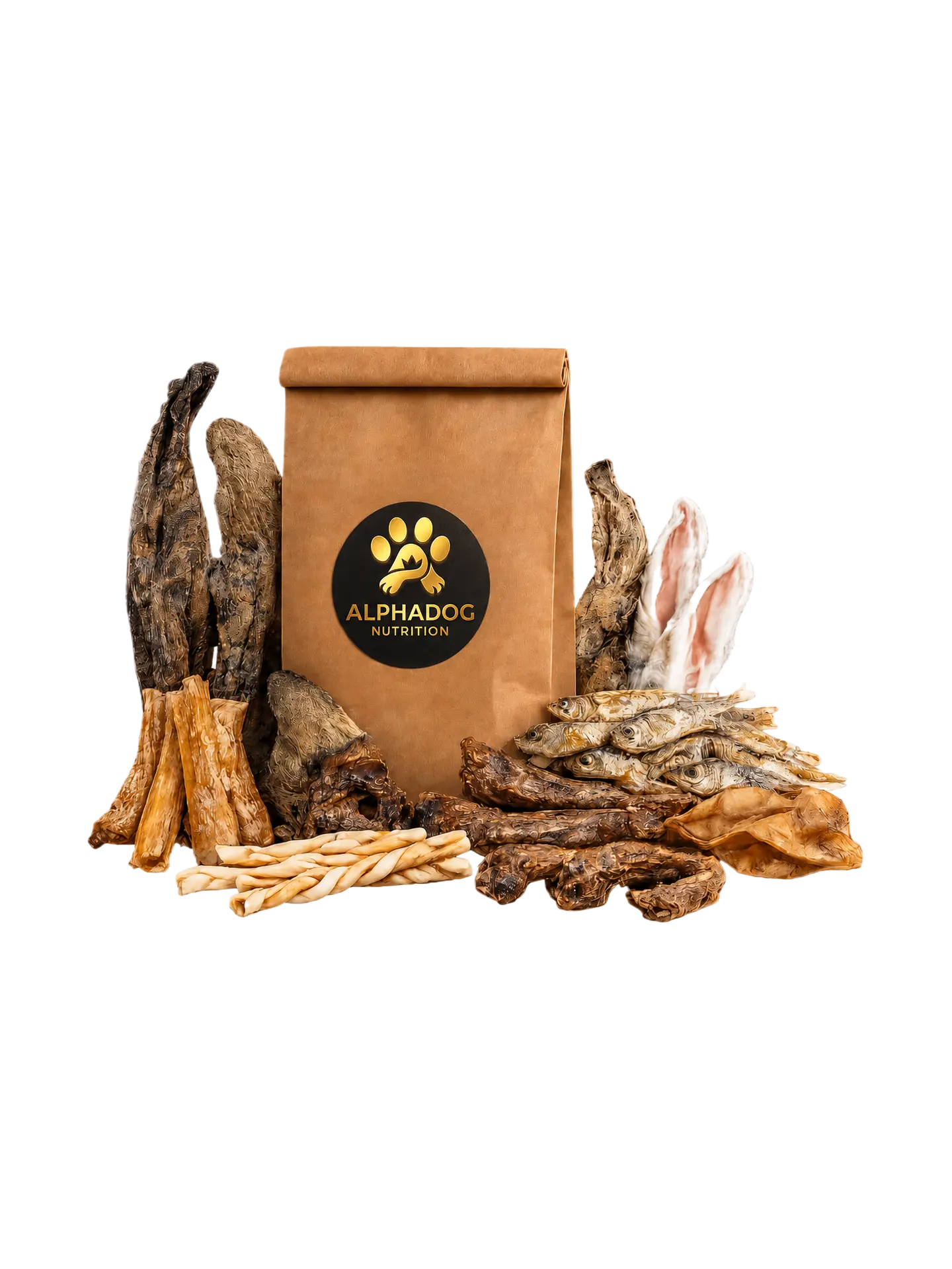 Premium XXL Kausnack Bundle – 10 teilige Knabberbox für Feinschmecker - Versandkostenfrei Alphadog Nutrition