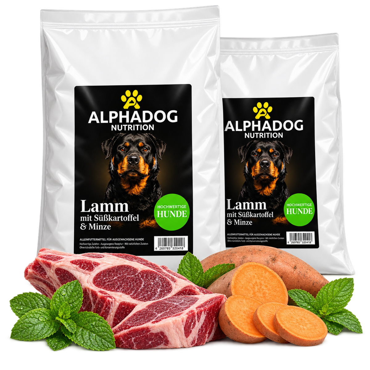 Probierpaket für Feinschmecker 8x 100g - Mit Lamm, Rind, Ente, Wild & Lachs, Versandkostenfrei – von Alphadog Nutrition