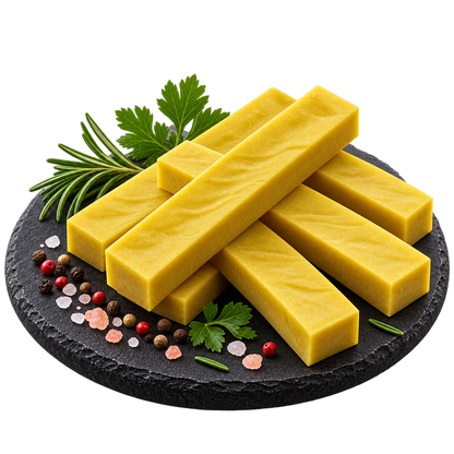 Käsestange mit Kurkuma aus reiner Kuhmilch - Besonders geruchsarm – von Alphadog Nutrition