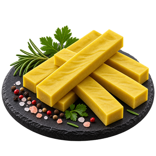 Käsestange mit Kurkuma aus reiner Kuhmilch - Besonders geruchsarm – von Alphadog Nutrition