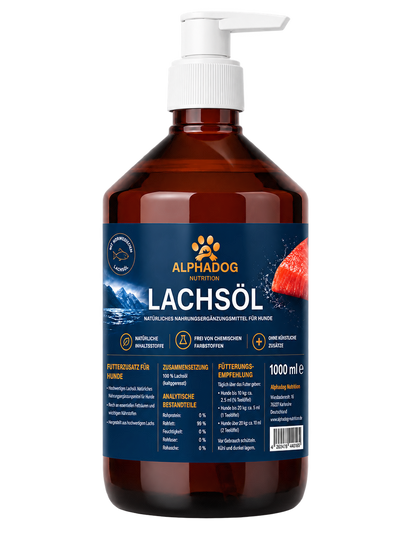100% Naturreines Lachsöl Ergänzungsmittel - Norwegischen Lachsöl, Omega-3 & 6 Alphadog Nutrition