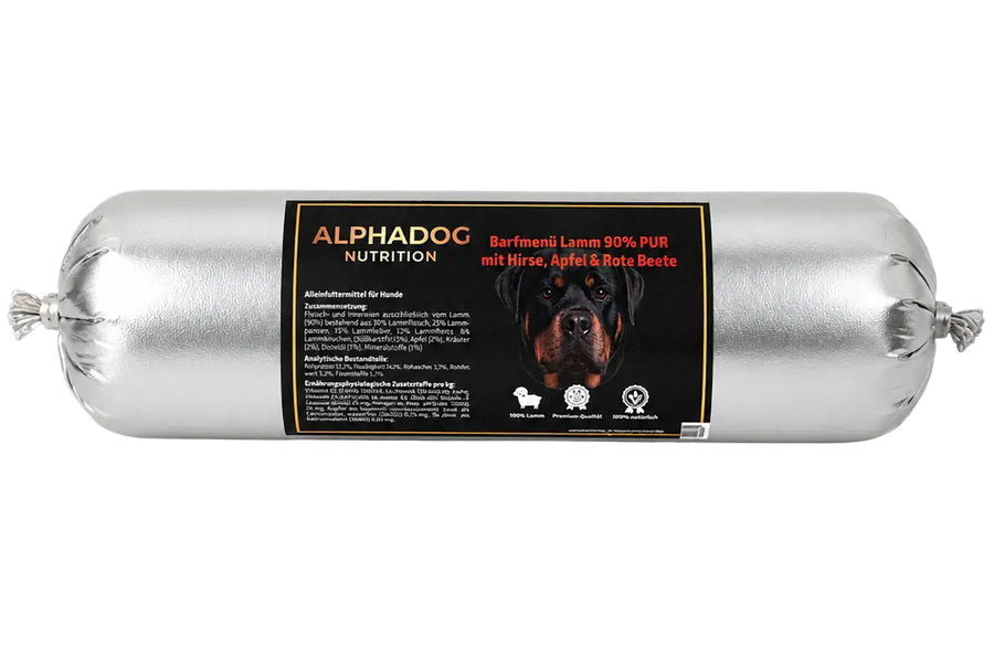 Schnittfeste Welpen BARF-Hundewürste von Alphadog Nutrition